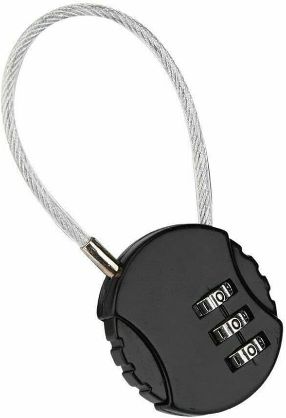 3-Pack EZONEDEAL 3-Digit Number Lock Padlocks for Luggage, Suitcases, Drawers, Counters, and Backpacks - Combination Security Cord Locks