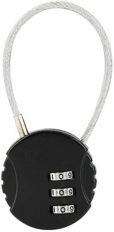 3-Pack EZONEDEAL 3-Digit Number Lock Padlocks for Luggage, Suitcases, Drawers, Counters, and Backpacks - Combination Security Cord Locks