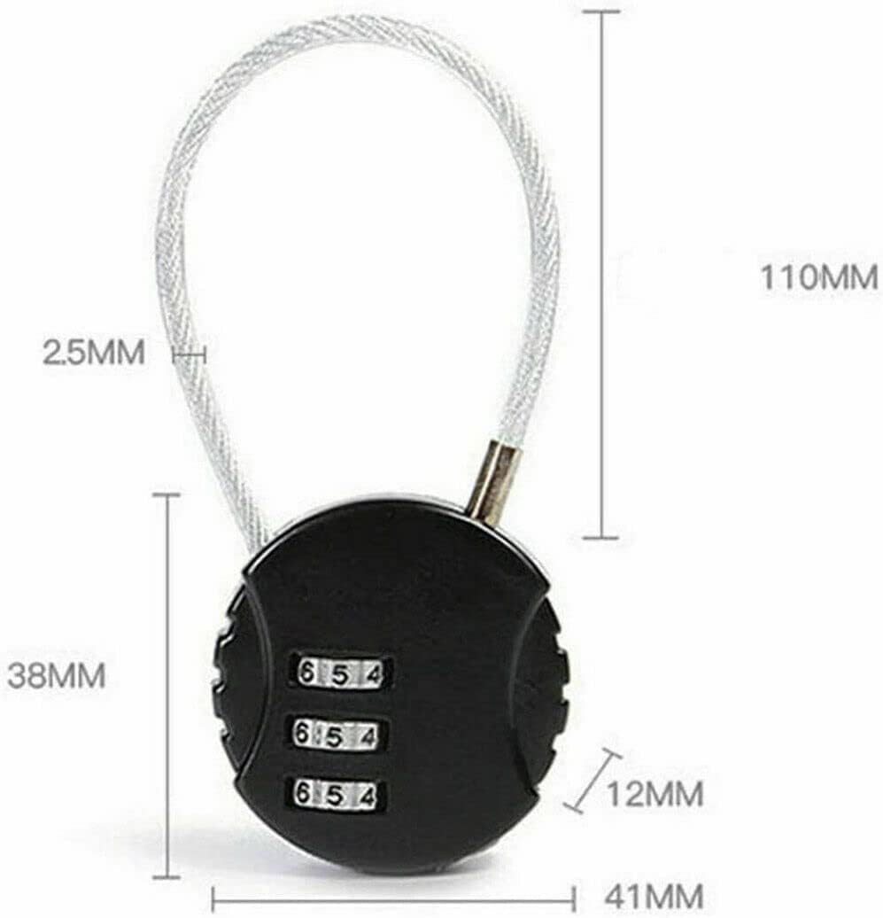 3-Pack EZONEDEAL 3-Digit Number Lock Padlocks for Luggage, Suitcases, Drawers, Counters, and Backpacks - Combination Security Cord Locks