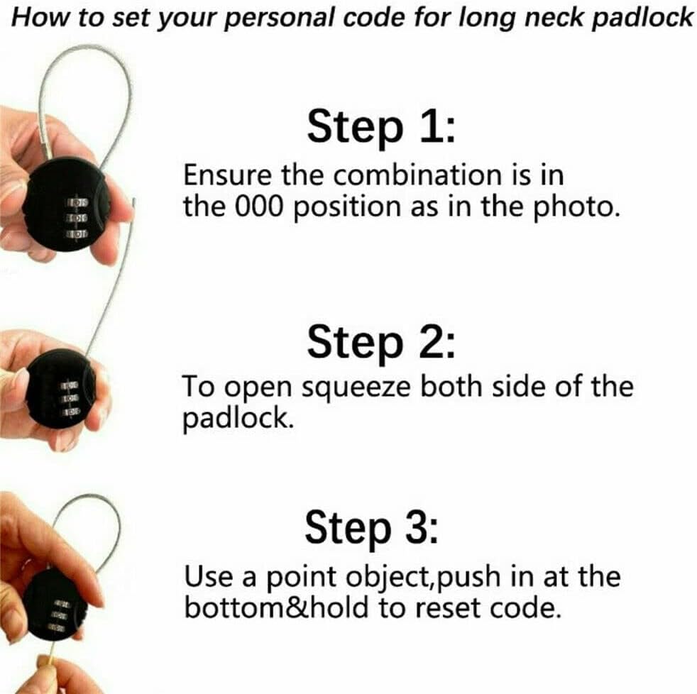 3-Pack EZONEDEAL 3-Digit Number Lock Padlocks for Luggage, Suitcases, Drawers, Counters, and Backpacks - Combination Security Cord Locks