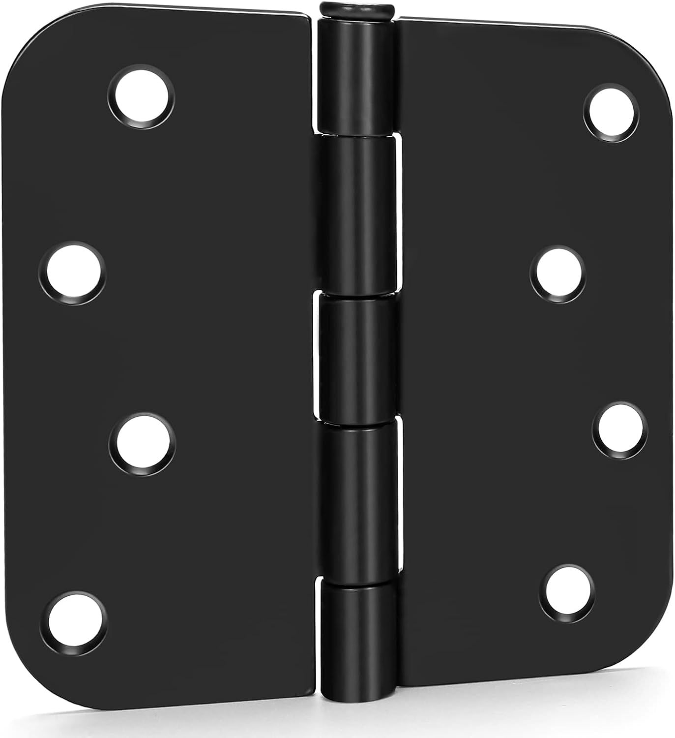 3 Pack Matte Black 4 Inch Door Hinges with 5/8" Radius Corners - Heavy-Duty Hardware for Interior and Exterior Doors