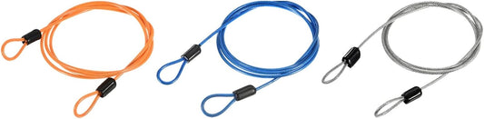 3 Pack METERXITY Security Cables - Plastic Coated Steel Locking Rope for Outdoor, Bicycle, Travel - 2.5mmx1m - Blue, Transparent, Orange