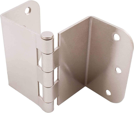 3-Pack of Brushed Nickel Swing Clear Offset Door Hinges with 3.5 inch Size and 58 inch Radius