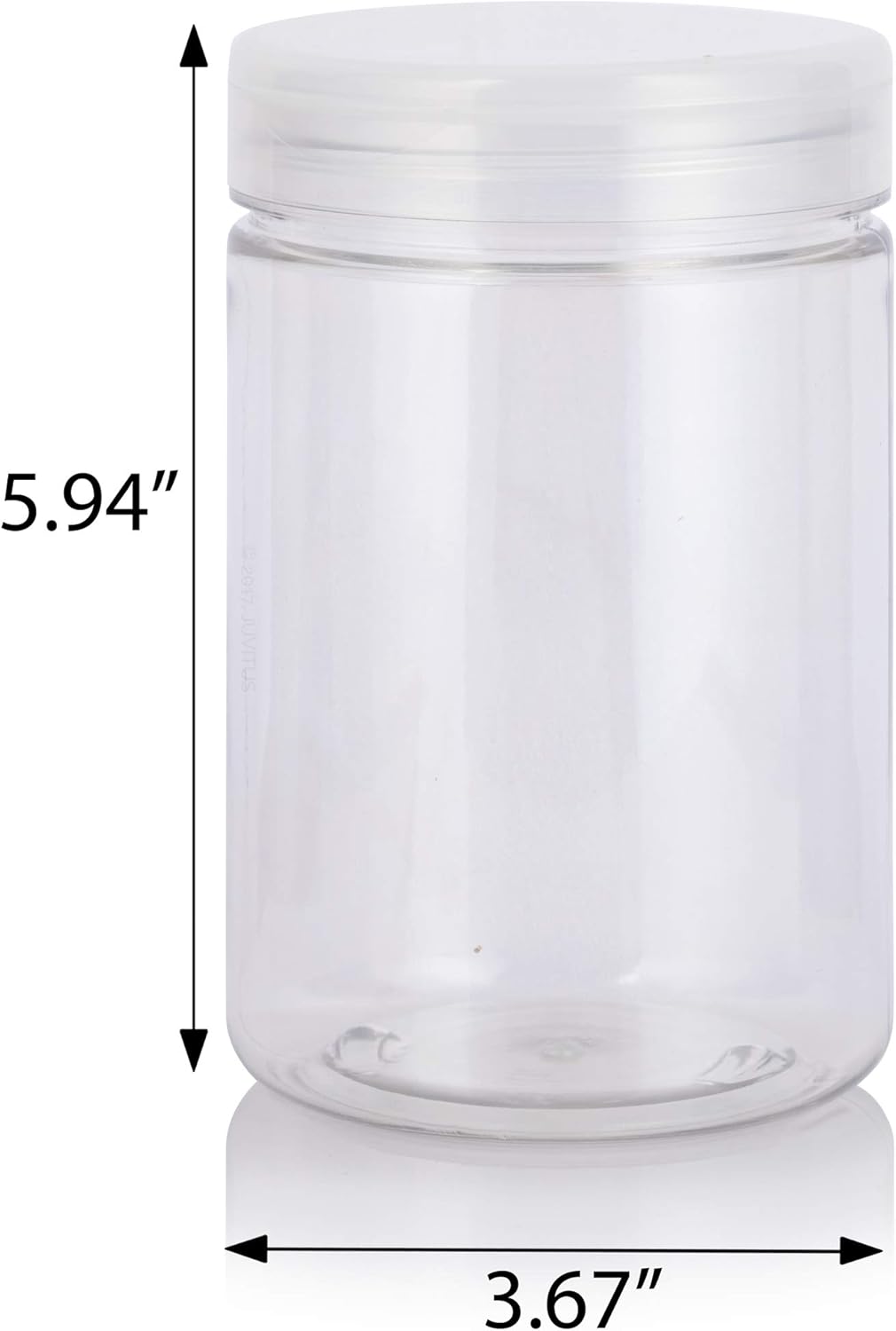3 Pack of JUVITUS 25 oz BPA Free PET Plastic Refillable Jars with Flip Top Caps and Labels