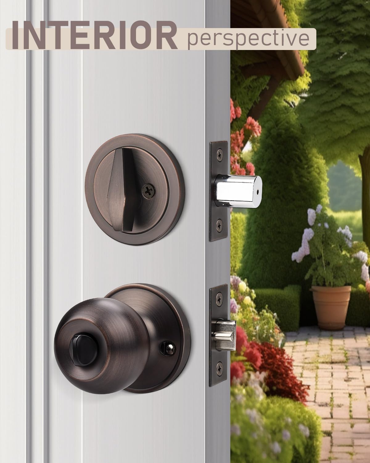 3 Pack Oil Rubbed Bronze Exterior Deadbolt and Door Knob Set with Single Cylinder Deadbolt - Keyed Alike Entry Door Lockset