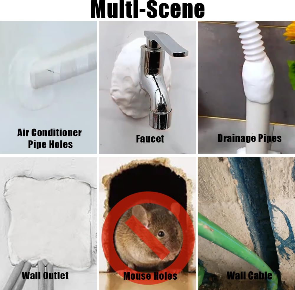 3 Pack Qidarusxl White Waterproof Duct Seal Putty - Moldable Plumbers Putty for Indoor & Outdoor Use - Ideal for Air Conditioning & Drain Repairs