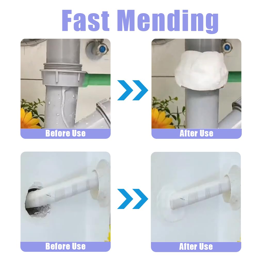 3 Pack Qidarusxl White Waterproof Duct Seal Putty - Moldable Plumbers Putty for Indoor & Outdoor Use - Ideal for Air Conditioning & Drain Repairs