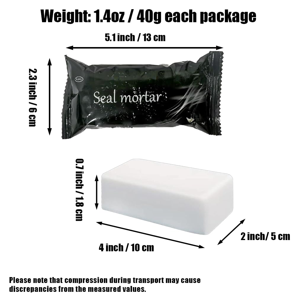 3 Pack Qidarusxl White Waterproof Duct Seal Putty - Moldable Plumbers Putty for Indoor & Outdoor Use - Ideal for Air Conditioning & Drain Repairs