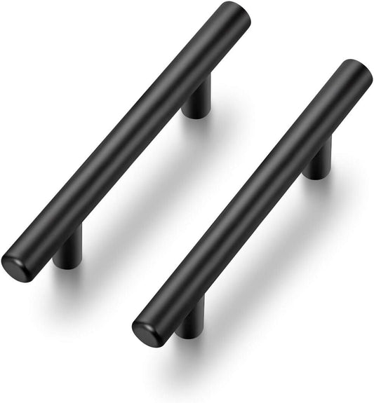 3 Pack Ravinte 5" Matte Black Stainless Steel Cabinet Pulls - Kitchen Drawer Handles 5" Length, 3" Center Hole