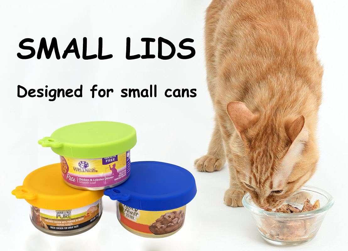 3 Pack Silicone Cat Food Can Lids for 3 oz Cans - Small Pet Food Covers