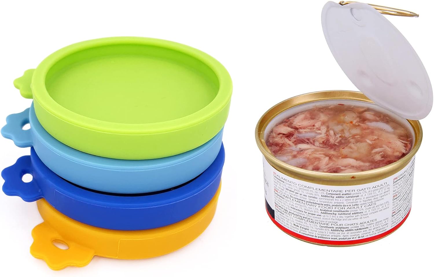 3 Pack Silicone Cat Food Can Lids for 3 oz Cans - Small Pet Food Covers