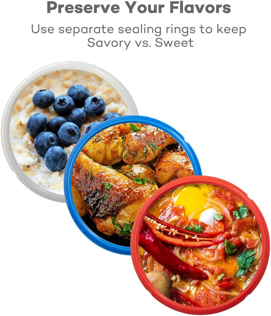 3 Pack Silicone Sealing Rings for Ninja Foodi 6.5 and 8 Quart - Replacement Rubber Sealer for Pressure Cooker and Air Fryer