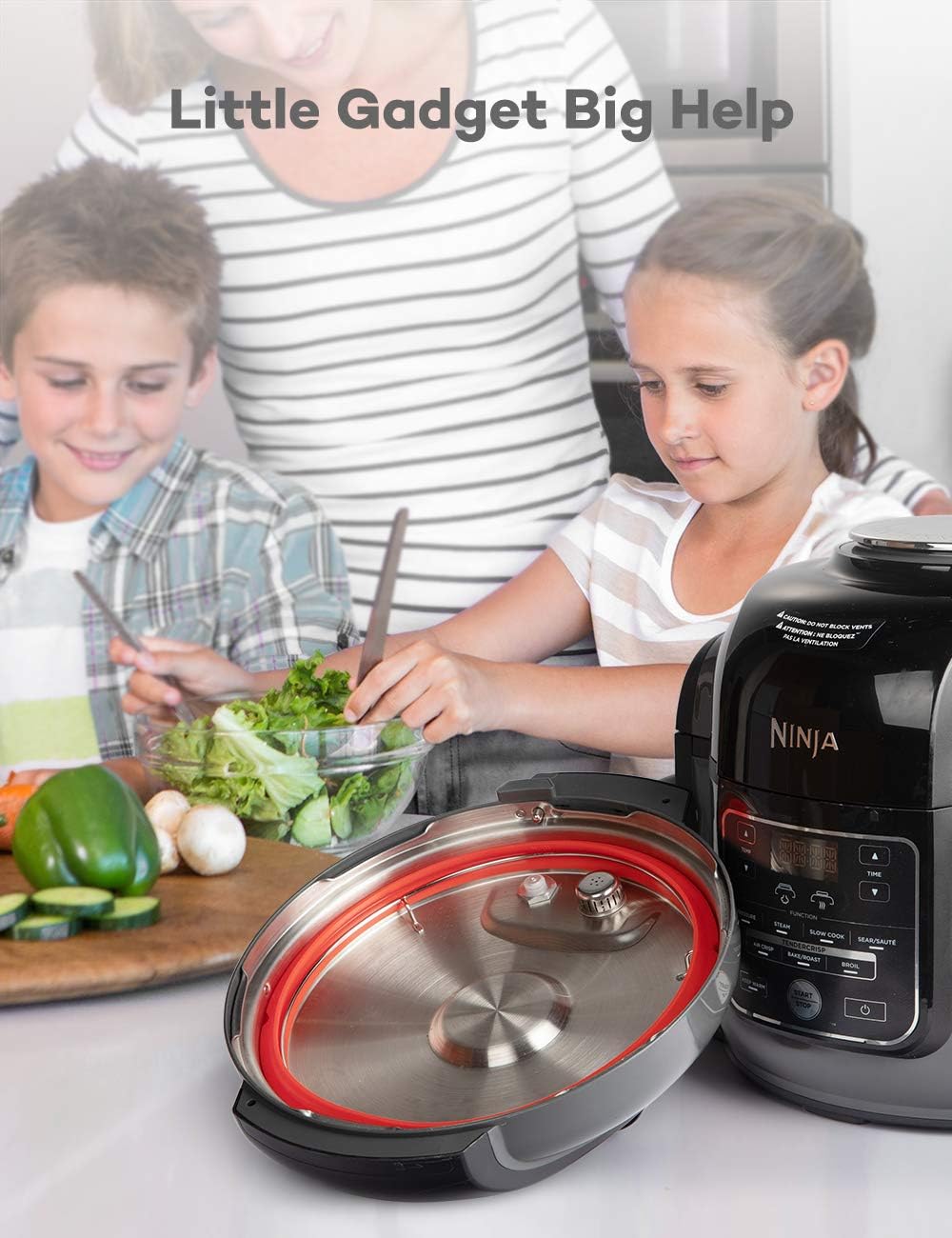 3 Pack Silicone Sealing Rings for Ninja Foodi 6.5 and 8 Quart - Replacement Rubber Sealer for Pressure Cooker and Air Fryer