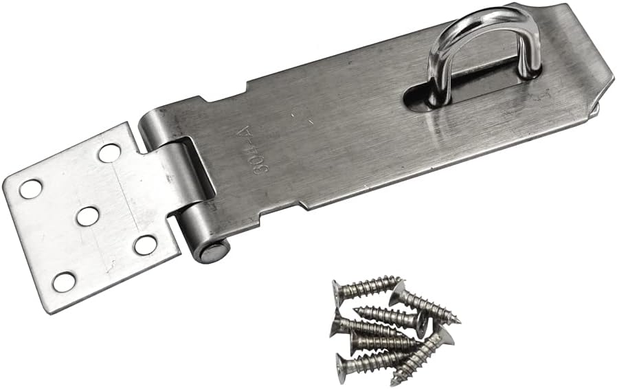 3 Pack Stainless Steel 4" Lock Hasp Latch with Screws for Gates, Cabinets, and Padlocks by DGOL