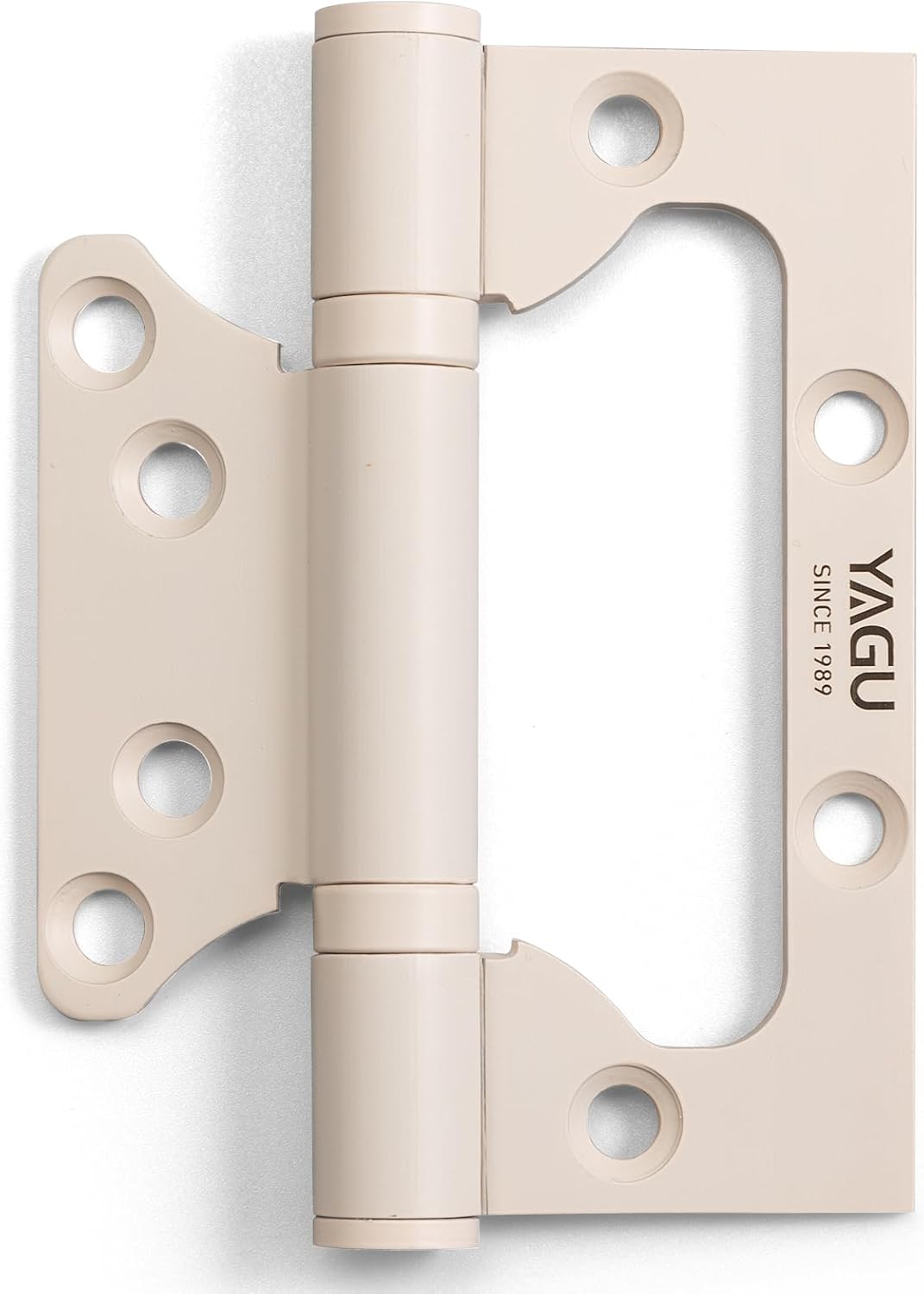 3 Pack Stainless Steel Non-Mortise Door Hinges - 4" x 3" - Easy Install, Heavy Duty, Square Corners - Beige