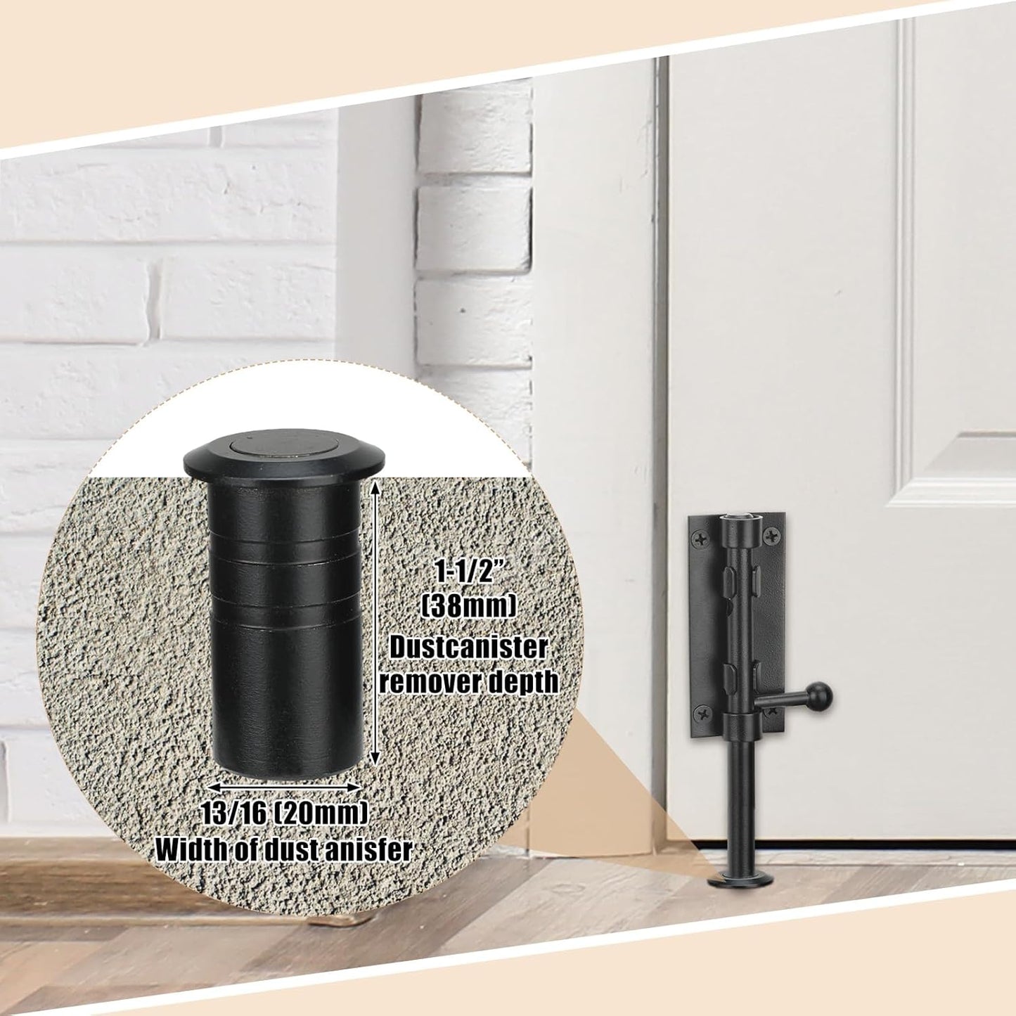 3-Pack Tandefio 6.3 Inch Slide Bolt Gate Latch with Padlock Hole - Heavy Duty 304 Stainless Steel Barrel Bolt for Barn, Fence, Shed, Yard - Black