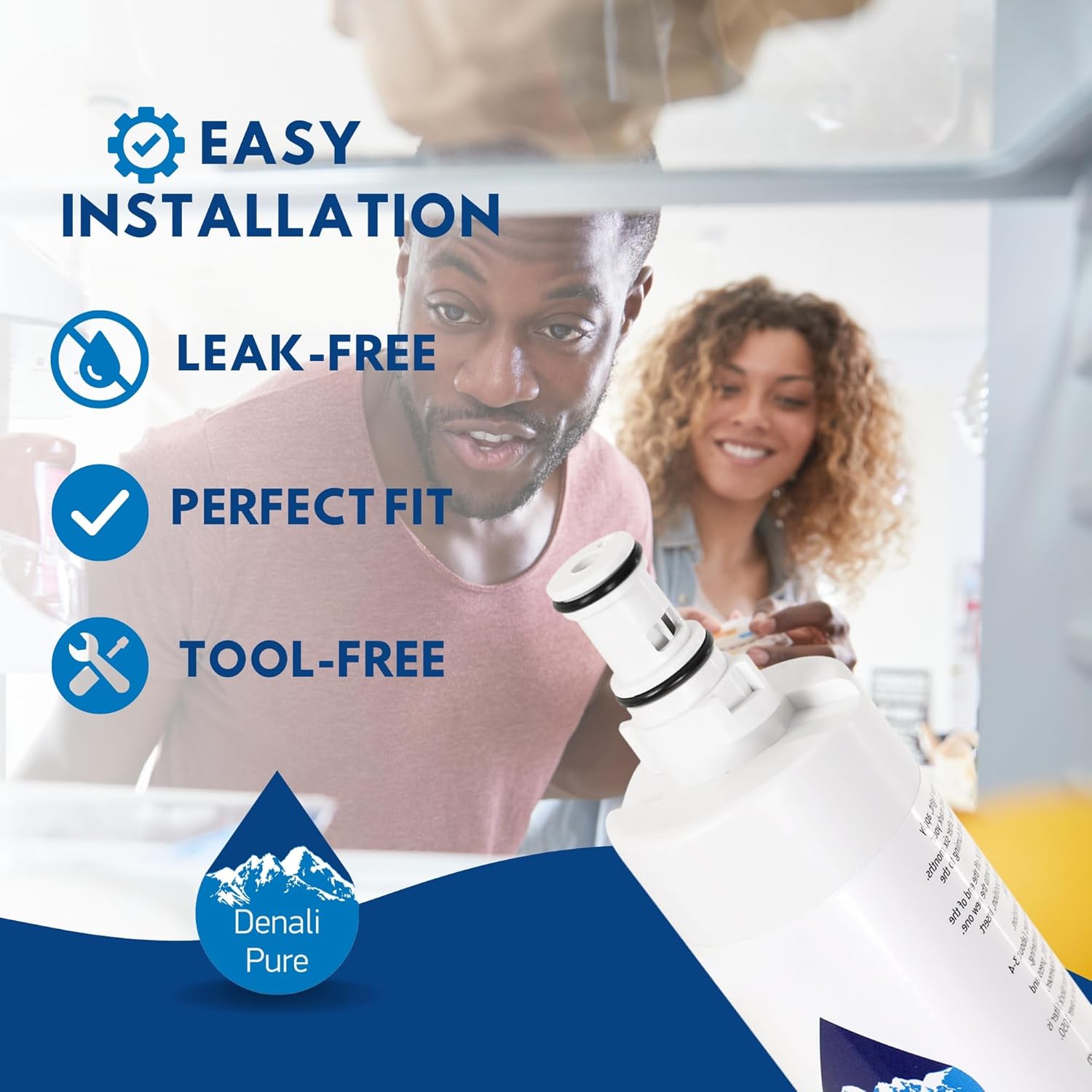 3-Pack Upstart Battery Replacement for KitchenAid KSRP25FNSS00 Refrigerator Water Filter - Compatible with 4396508, 4396509, 4396510 Cartridge