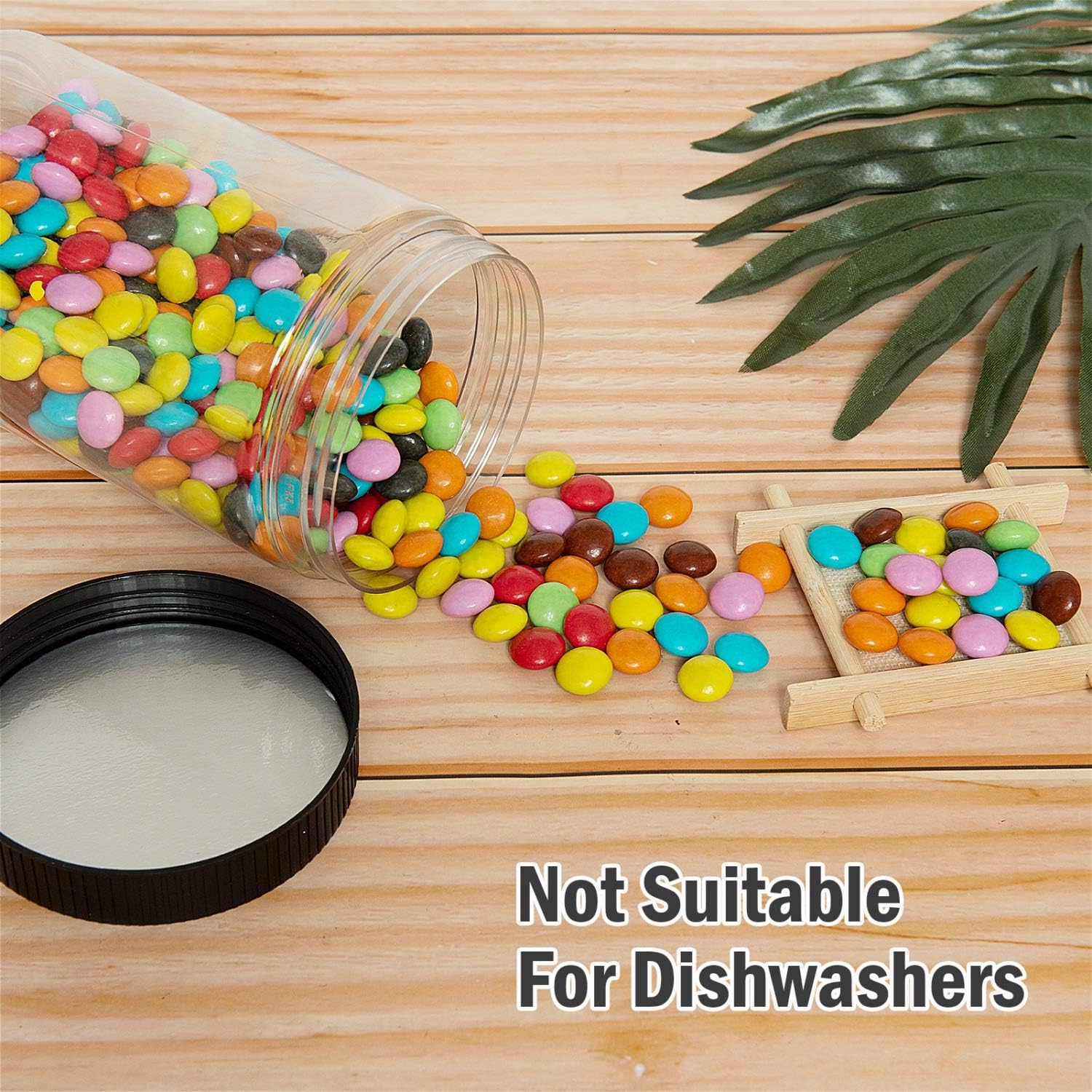 3-Pack Vumdua 27 Ounce Plastic Jars with Lids - Airtight Food Storage Containers for Organization