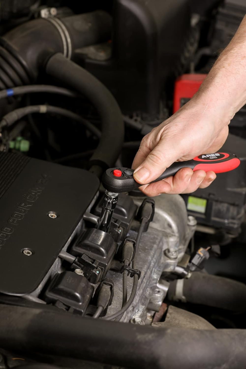 3-Piece ARES 42033 Ratchet Set with 72-Tooth Composite Design and Chrome Vanadium Steel Construction