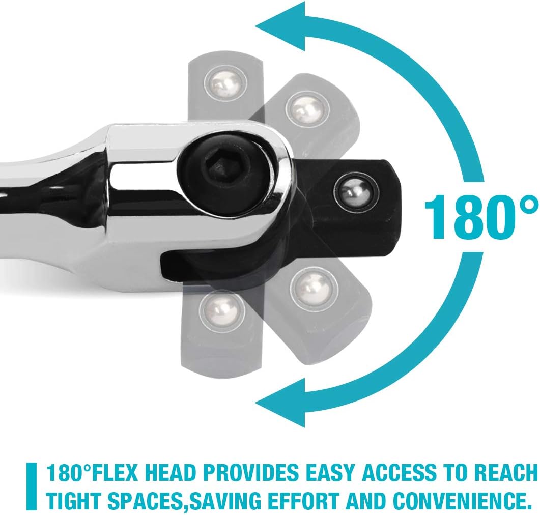 3-Piece DURATECH Breaker Bar Set with Rotatable Head and Chrome Alloy - 6" to 15" Lengths