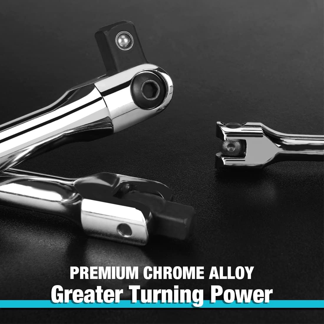 3-Piece DURATECH Breaker Bar Set with Rotatable Head and Chrome Alloy - 6" to 15" Lengths