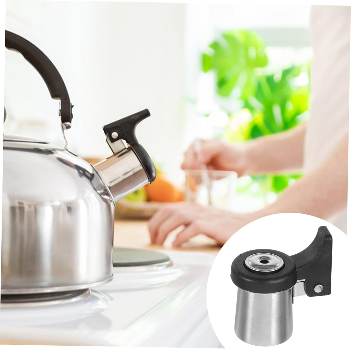 3 Piece Kettle Alarm Teakettle Set for Stovetop - Electric Tea Kettle, Whistling Nozzle, Water Boiling Accessory