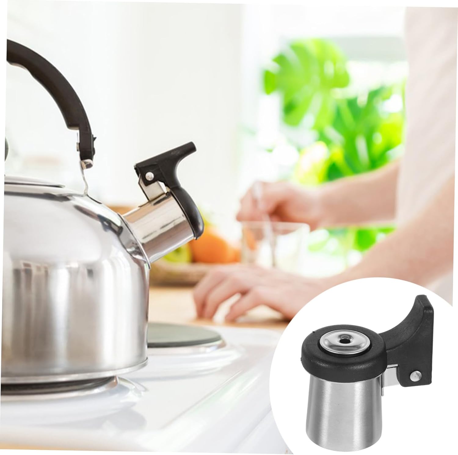 3 Piece Kettle Alarm Teakettle Set for Stovetop - Electric Tea Kettle, Whistling Nozzle, Water Boiling Accessory