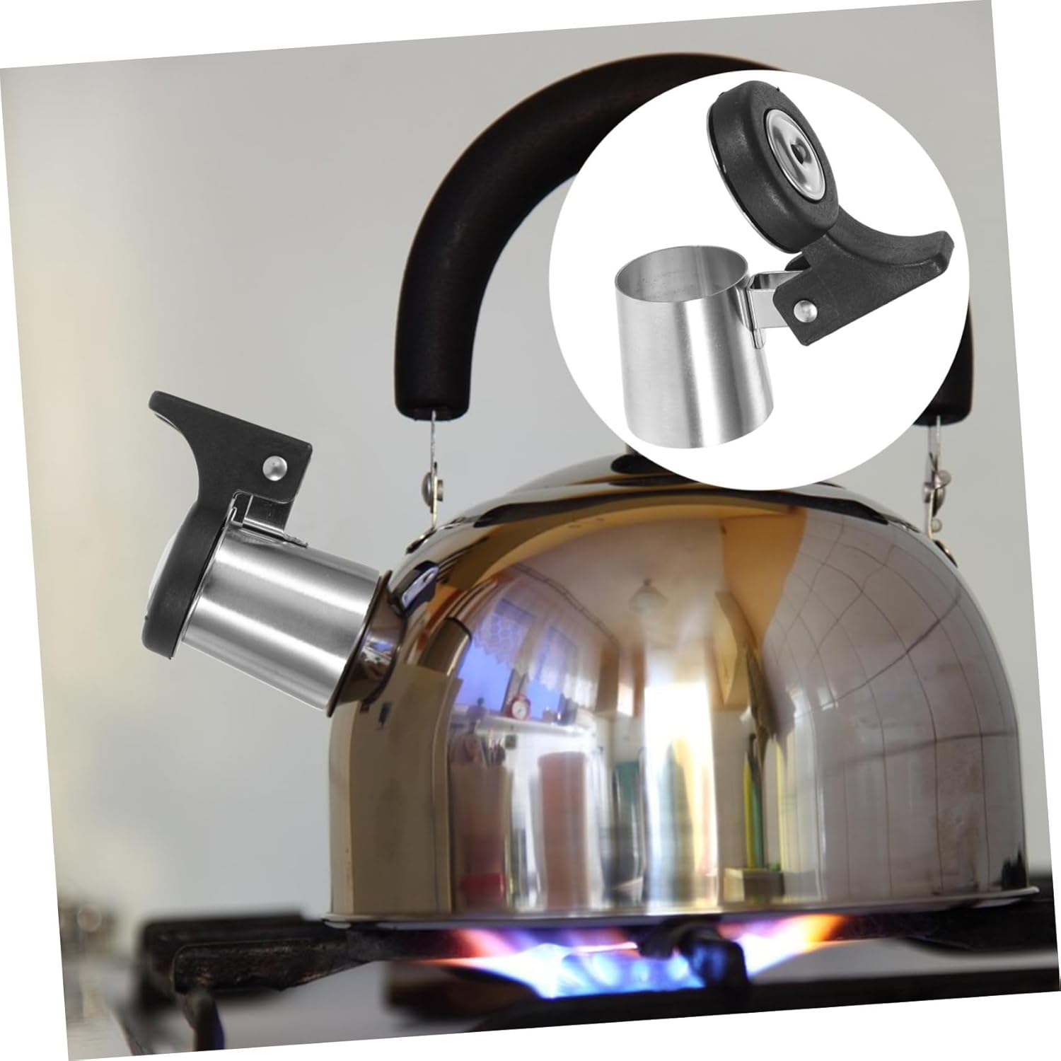 3 Piece Kettle Alarm Teakettle Set for Stovetop - Electric Tea Kettle, Whistling Nozzle, Water Boiling Accessory