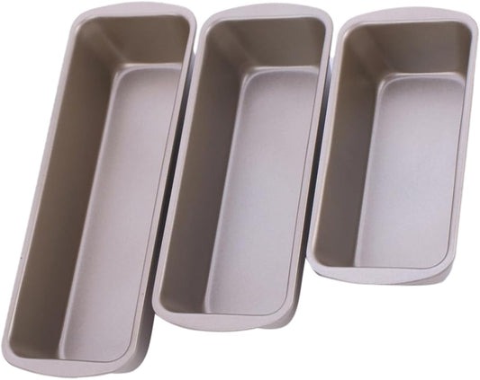 3-Piece Loaf Bread Baking Pan Set - Carbon Steel Roasting Pan for Homemade Toast - Reusable Kitchen Gadget for DIY Baking