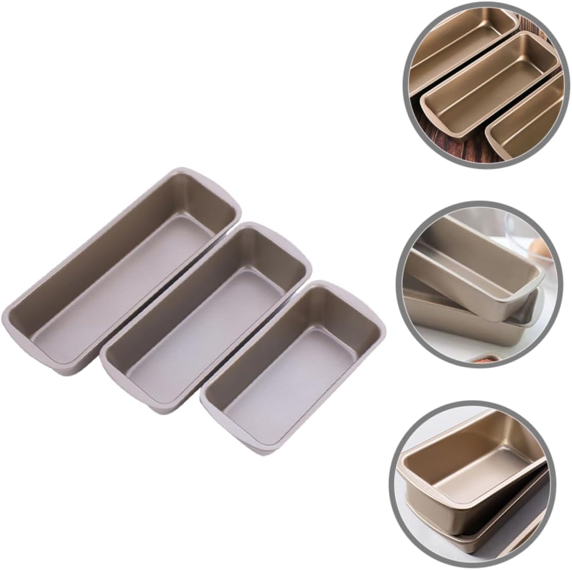 3-Piece Loaf Bread Baking Pan Set - Carbon Steel Roasting Pan for Homemade Toast - Reusable Kitchen Gadget for DIY Baking