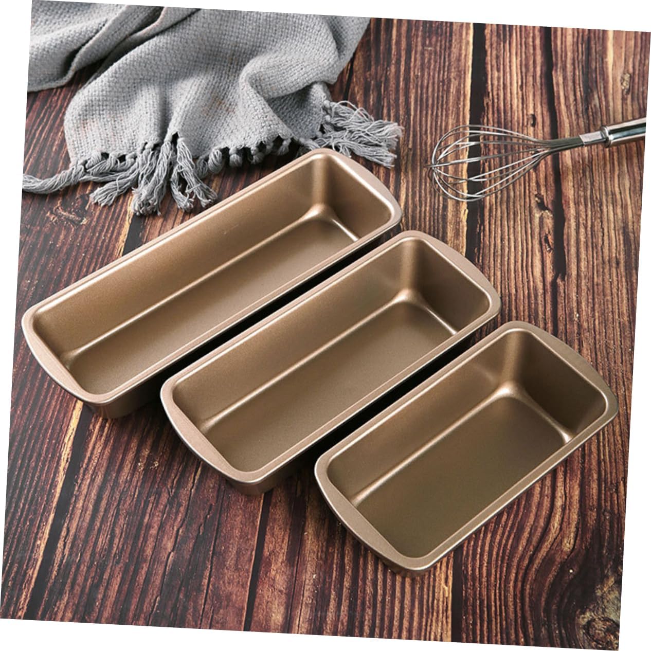 3-Piece Loaf Bread Baking Pan Set - Carbon Steel Roasting Pan for Homemade Toast - Reusable Kitchen Gadget for DIY Baking