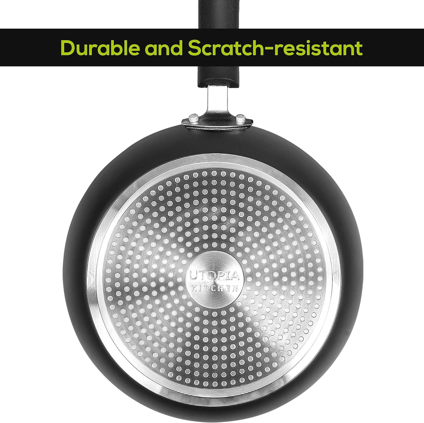 3-Piece Non-Stick Frying Pan Set with Induction Bottom - PFOA Free, Dishwasher Safe - Includes 8, 9.5, and 11 Inch Grey Pans