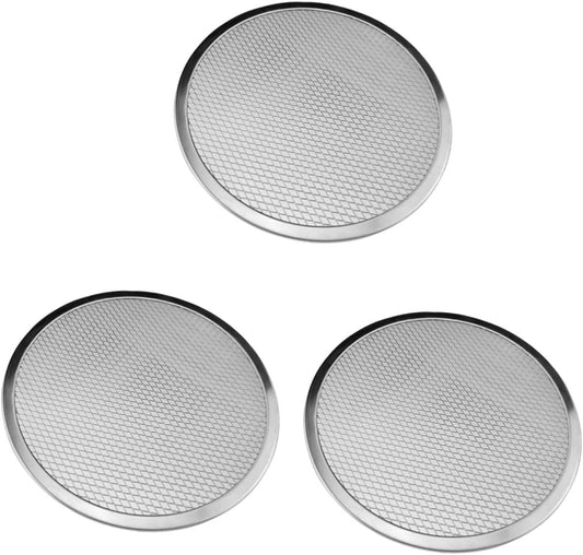 3-Piece Non-Stick Pizza Baking Set with Pan, Cutter, and Oven Tray - Pizza Stacking Rack Included