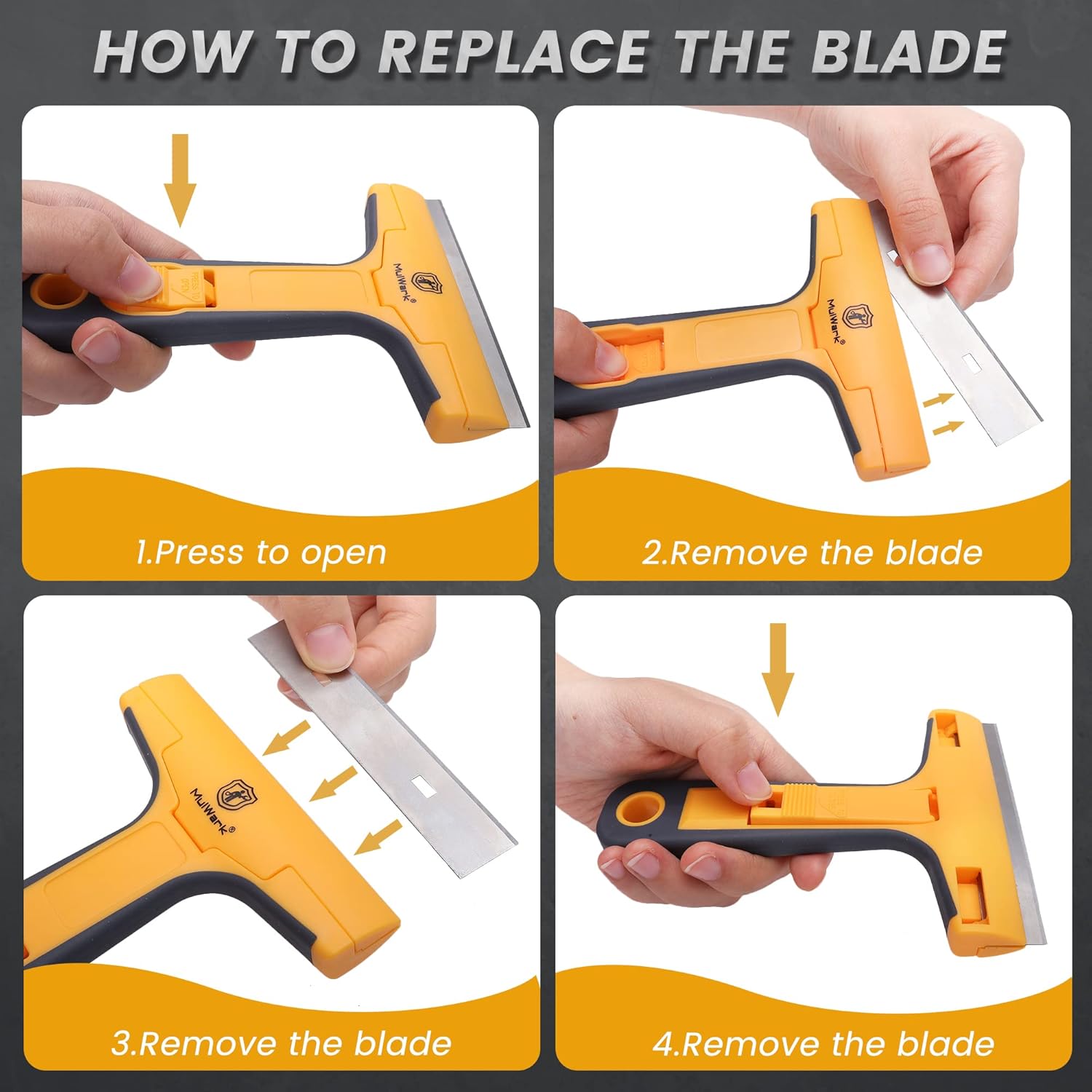 3-Piece Razor Blade Scraper Tool Set with 30 Replacement Blades - Heavy-Duty Cleaning Tools for Decals, Stickers, Paint, Caulk, and Adhesive Removal