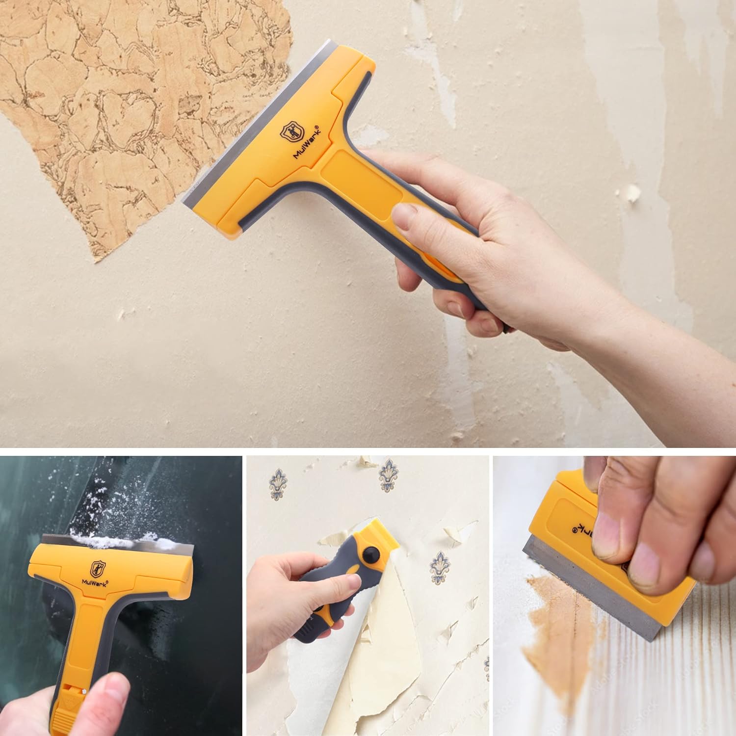 3-Piece Razor Blade Scraper Tool Set with 30 Replacement Blades - Heavy-Duty Cleaning Tools for Decals, Stickers, Paint, Caulk, and Adhesive Removal