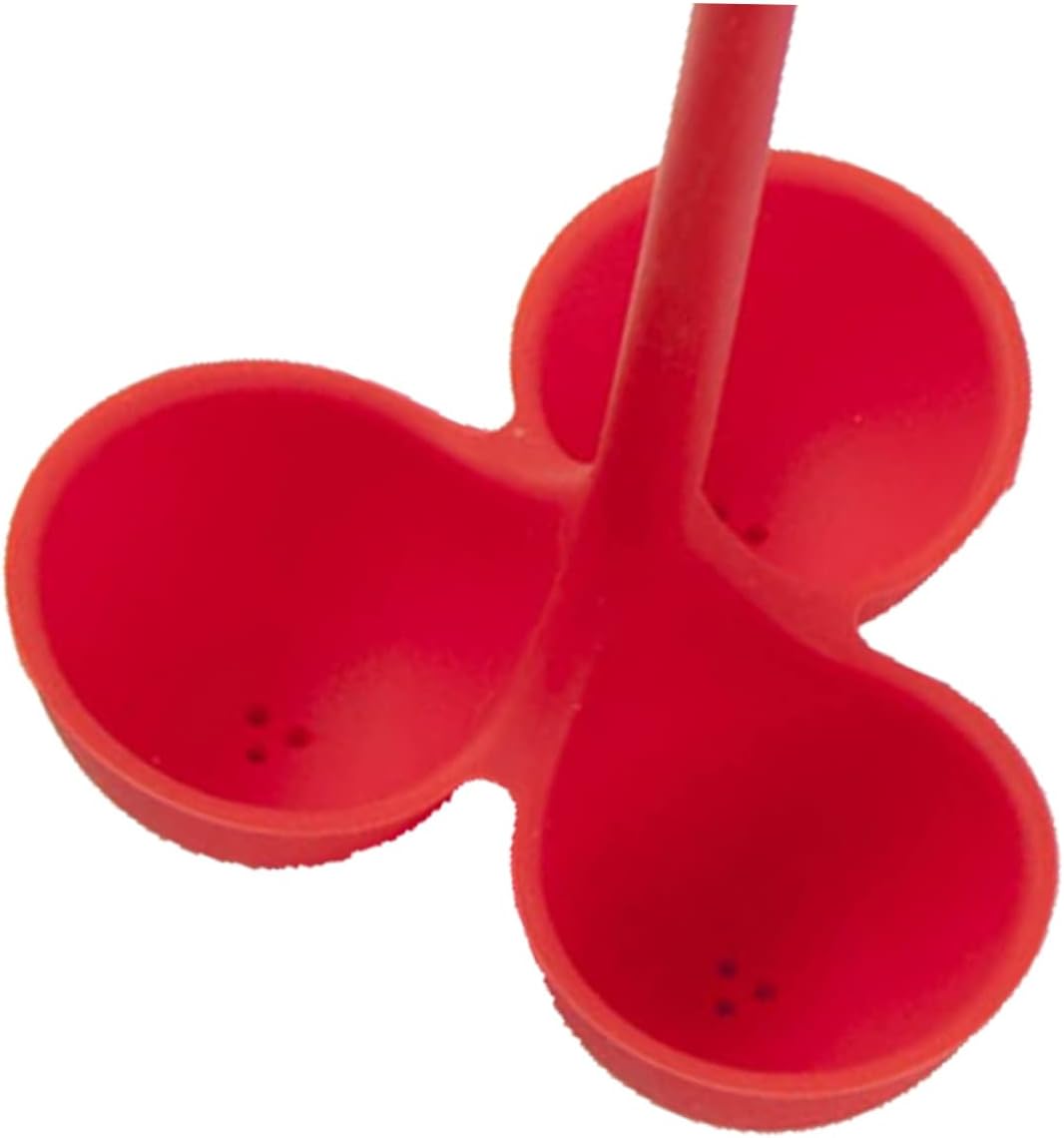 3-Piece Red Egg Poaching Set with Holder Rack by BRIGHTFUFU for Kitchen