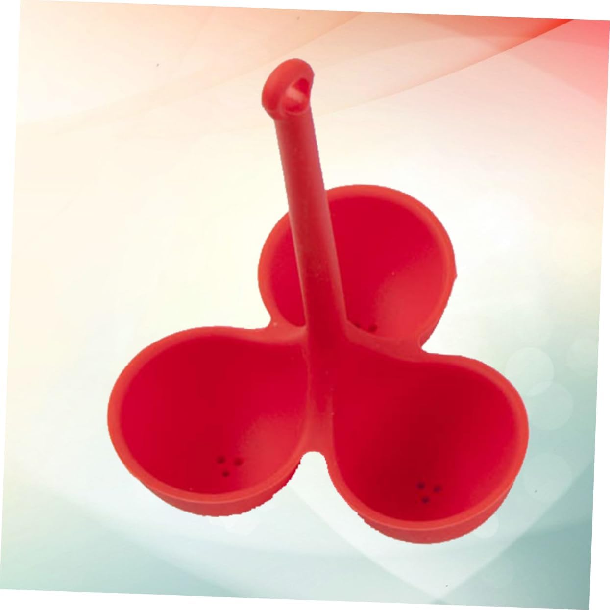 3-Piece Red Egg Poaching Set with Holder Rack by BRIGHTFUFU for Kitchen