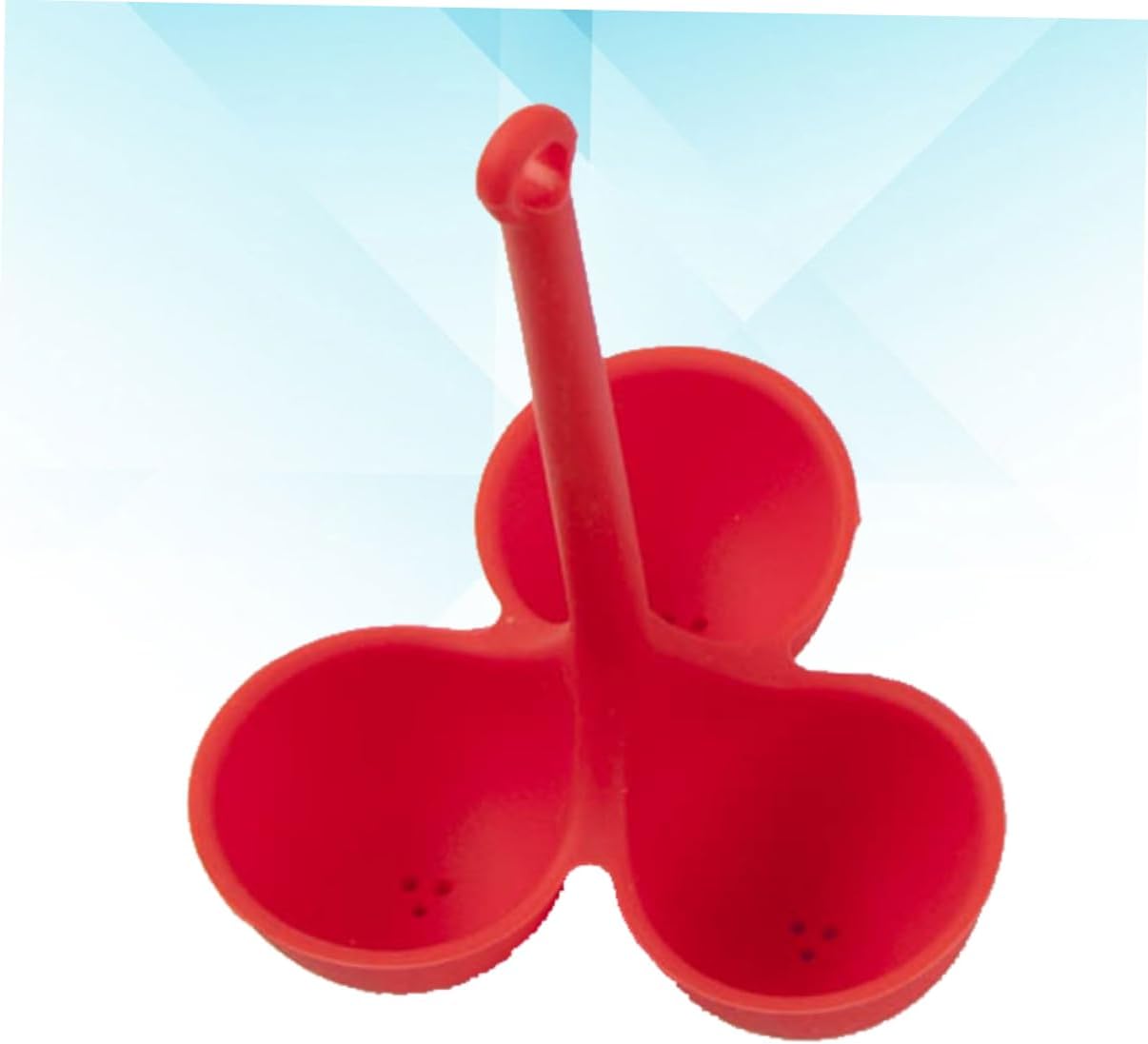 3-Piece Red Egg Poaching Set with Holder Rack by BRIGHTFUFU for Kitchen