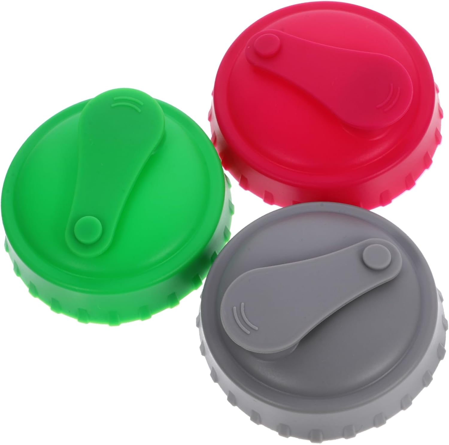 3 Piece Set of Reusable Silicone Bottle Cap Can Covers for Fresh-keeping and Easy Opening