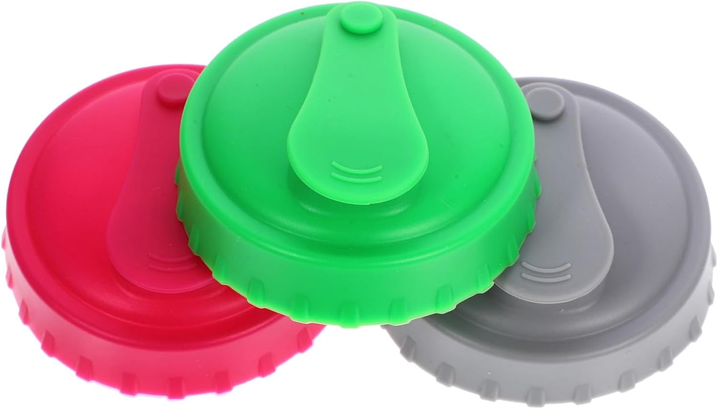 3 Piece Set of Reusable Silicone Bottle Cap Can Covers for Fresh-keeping and Easy Opening
