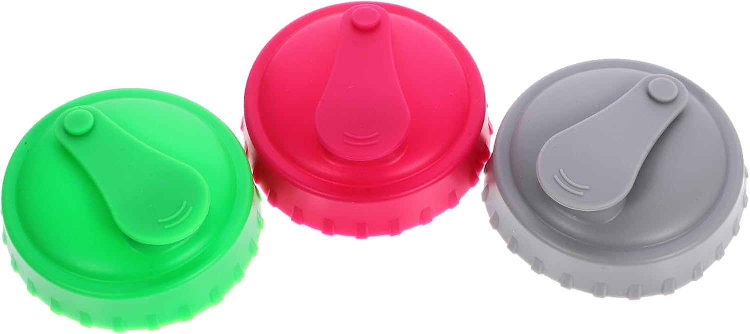 3 Piece Set of Reusable Silicone Bottle Cap Can Covers for Fresh-keeping and Easy Opening