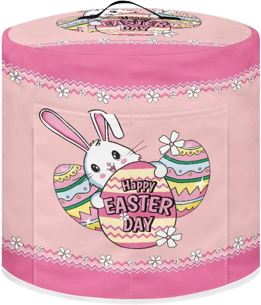 3 Quart Instant Pot & Air Fryer Cover - Happy Easter Day Decor Rabbit Design, Stain Resistant Dust Cover with Pockets for Electric Appliances