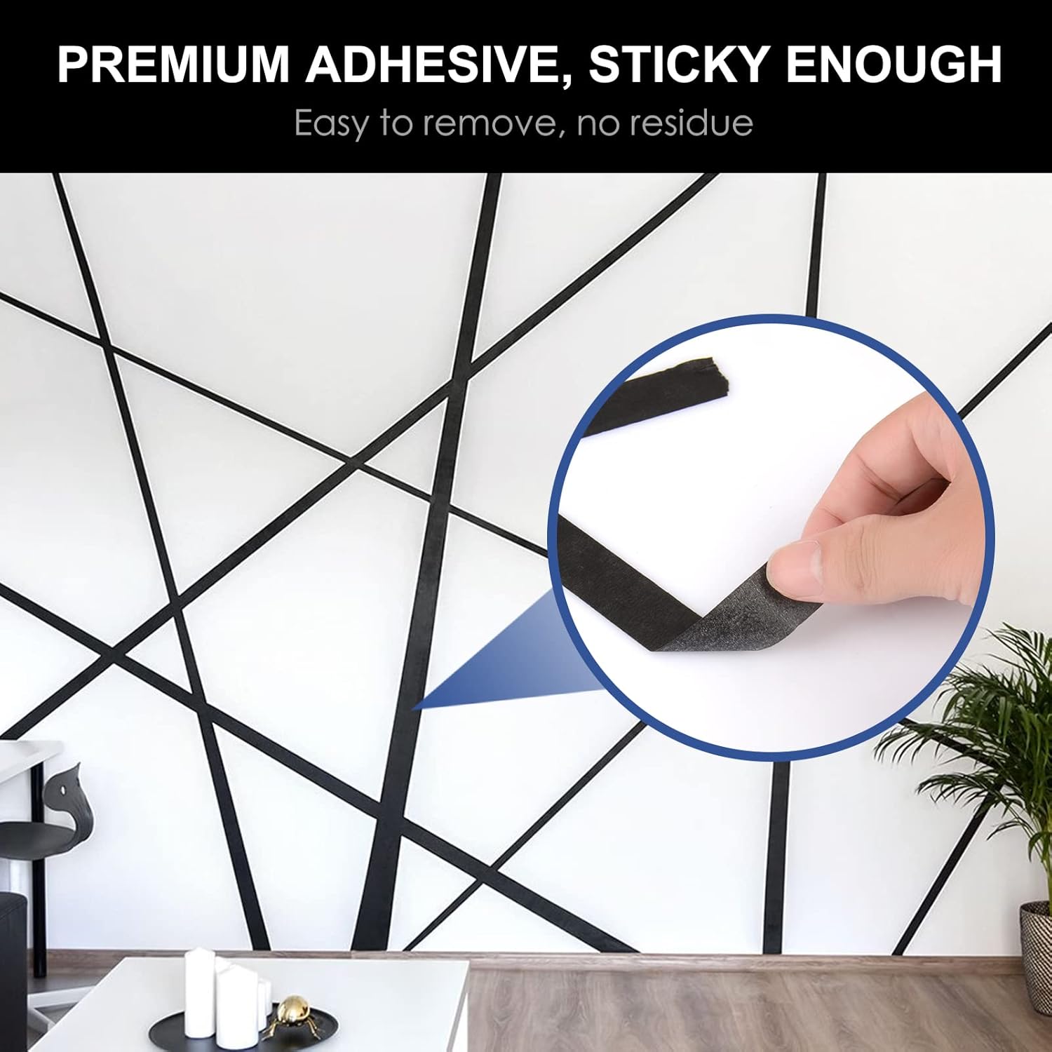 3 Rolls of KIWIHUB Black Painters Tape - 0.7" x 60 Yards per Roll - Medium Adhesive Masking Tape for Painting, Labeling, DIY Crafting, Decoration, and School Projects