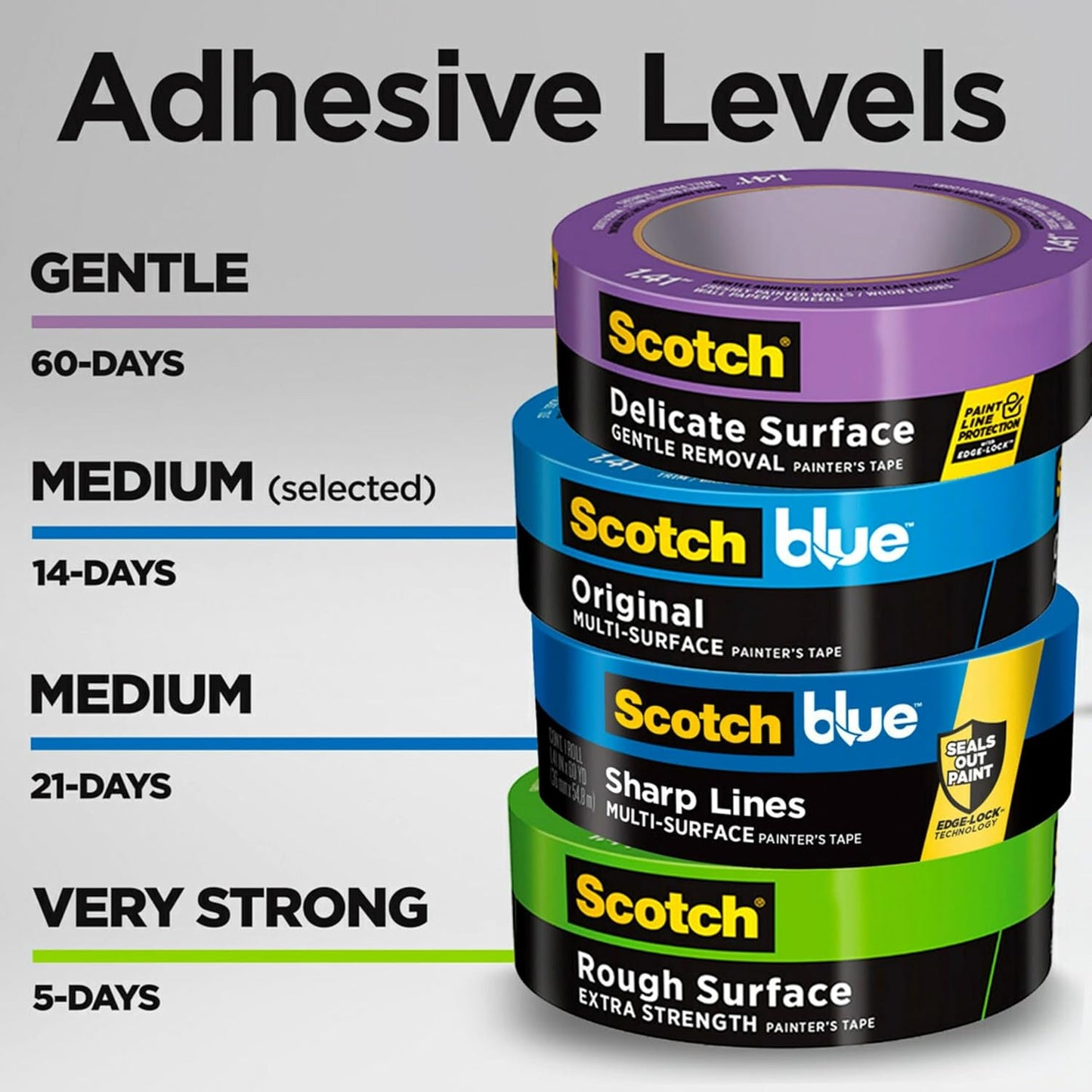 3 Rolls ScotchBlue Original Multi-Surface Painters Tape, 2 Inch Wide - Blue Paint Tape for Indoor & Outdoor Use - Easy Removal Masking Tape