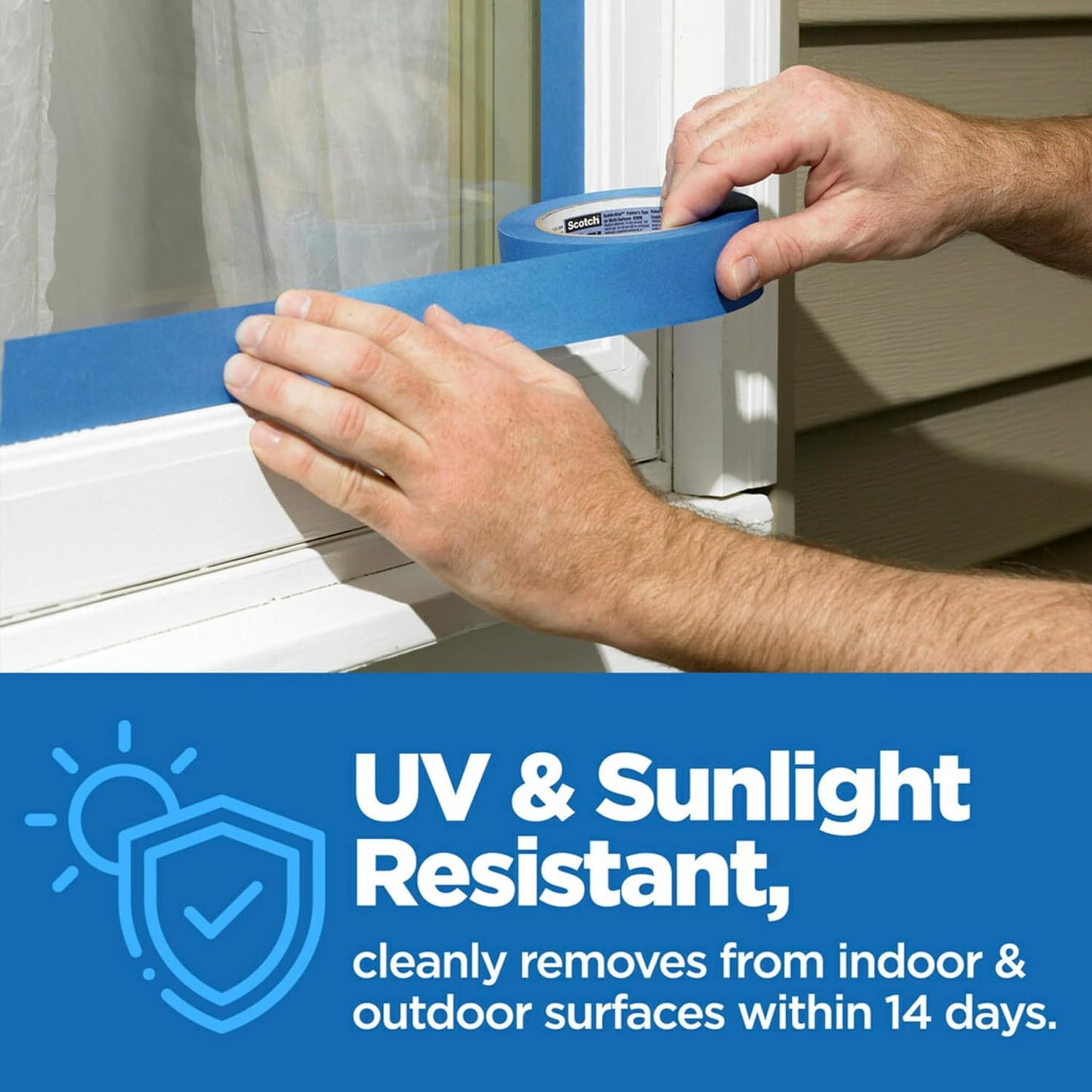 3 Rolls ScotchBlue Original Multi-Surface Painters Tape, 2 Inch Wide - Blue Paint Tape for Indoor & Outdoor Use - Easy Removal Masking Tape