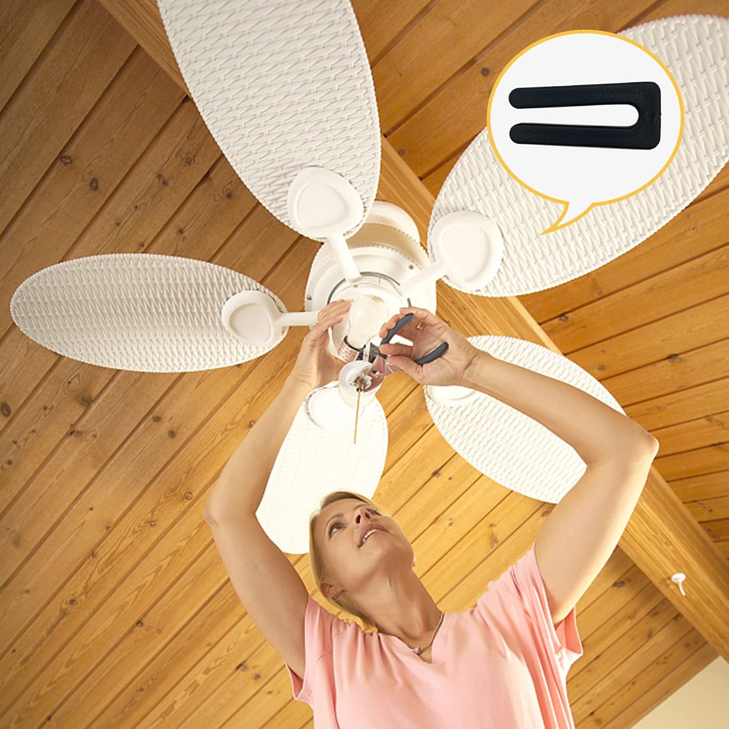 3 Set Ceiling Fan Blade Balancing Kit with Plastic Clips and Metal Self-adhesive Weights