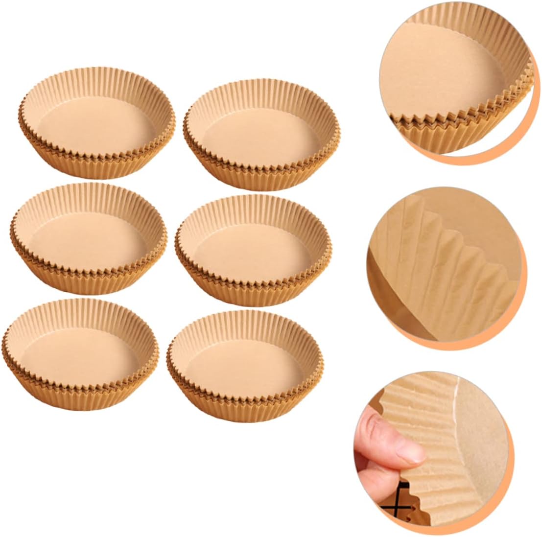3 Sets Air Fryer Silicone Liners for Small Toaster Ovens - Reusable, Round, and Food Grade (25pcs*3)