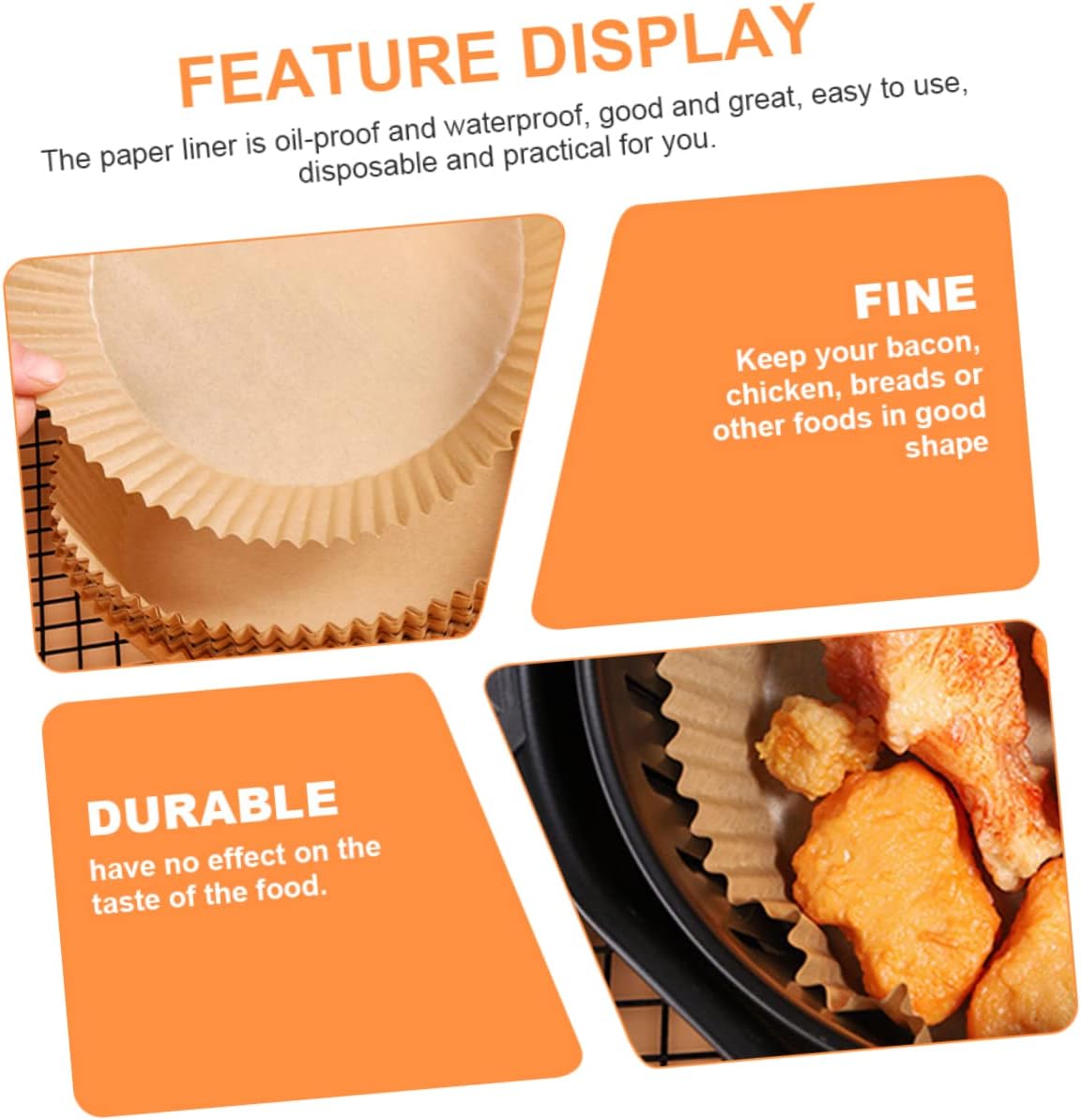 3 Sets Air Fryer Silicone Liners for Small Toaster Ovens - Reusable, Round, and Food Grade (25pcs*3)