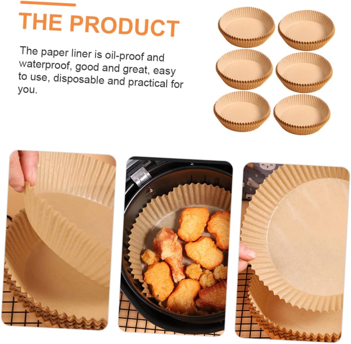 3 Sets Air Fryer Silicone Liners for Small Toaster Ovens - Reusable, Round, and Food Grade (25pcs*3)