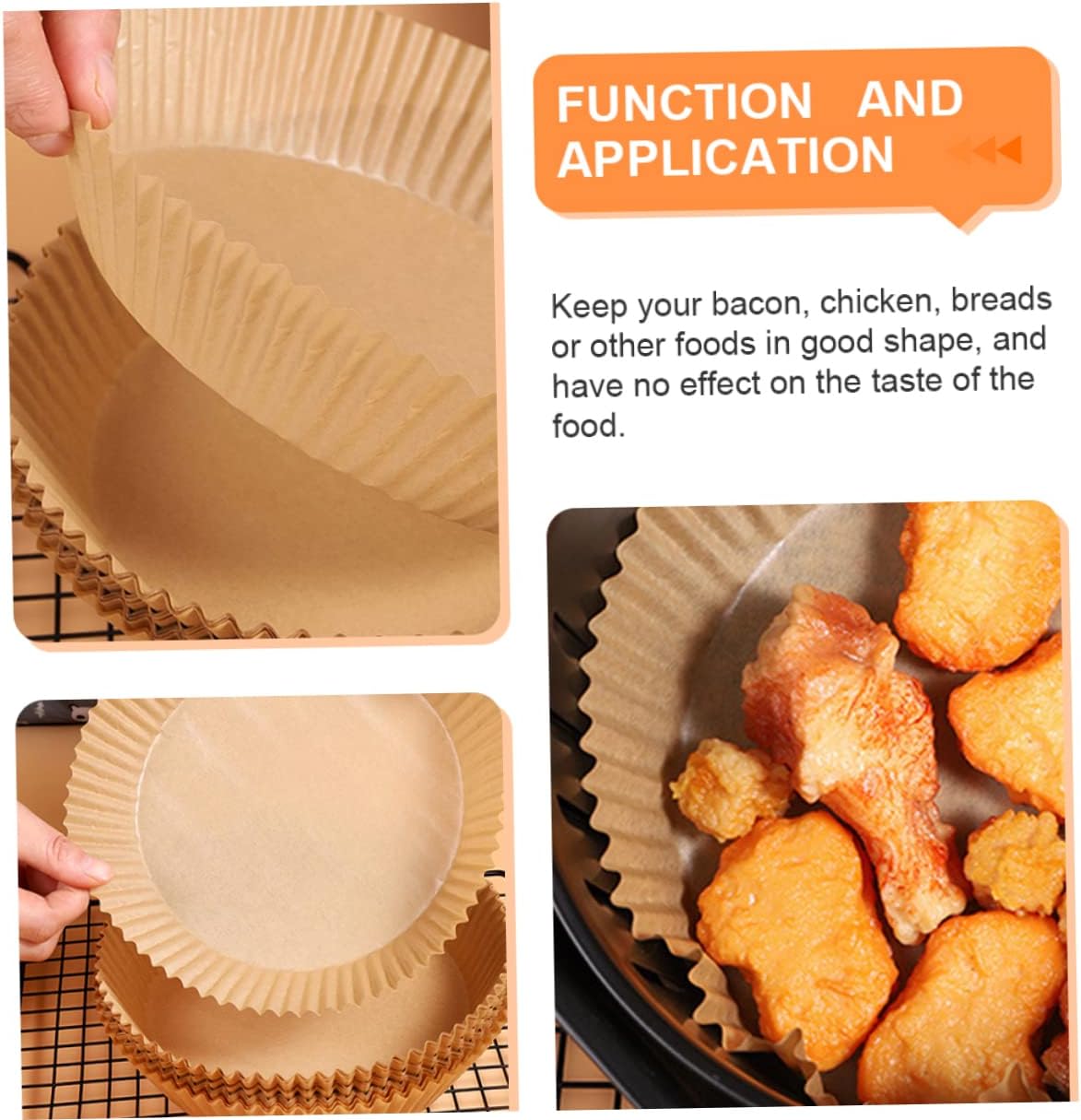 3 Sets Air Fryer Silicone Liners for Small Toaster Ovens - Reusable, Round, and Food Grade (25pcs*3)